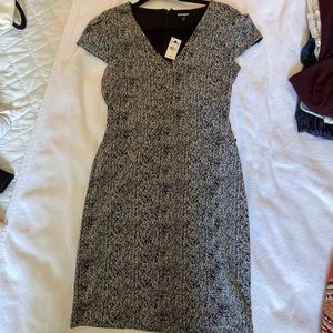 Express black and white print dress